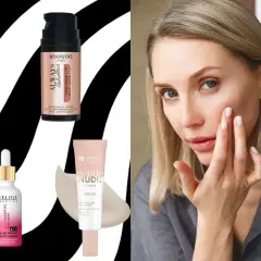 Szukasz najlepszej bazy pod makijaż? Zobacz te produkty i modelkę aplikującą primer na twarz.