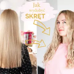 Przed i po: proste włosy zamieniają się w piękne, lekko kręcone loki.