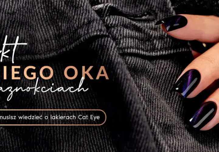 Efekt kociego oka na paznokciach – głęboki granat z fioletowym blaskiem, niczym spojrzenie drapieżnika.