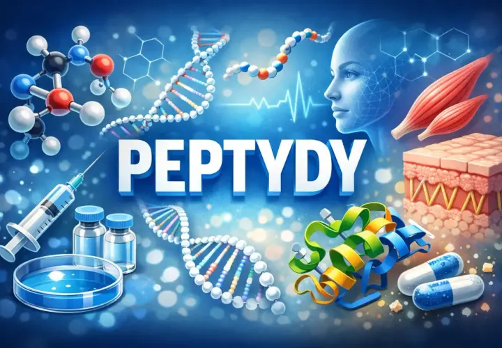 Peptydy na twarz: nauka o odmładzaniu skóry, budowie mięśni i regeneracji. Molekuły, DNA, zastrzyki i kapsułki.