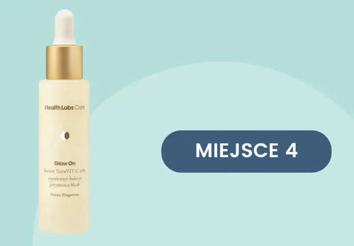 Serum Health Labs Care Glow On z witaminą C i octanem tocopherylu, które wyrównuje koloryt i przywraca blask. Miejsce 4.