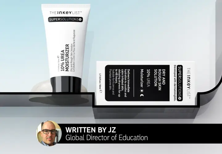 Krem The Inkey List 10% Urea Moisturizer, idealny dla skóry suchej i szorstkiej, łagodzi podrażnienia. Cerkoderm dla Twojej skóry.