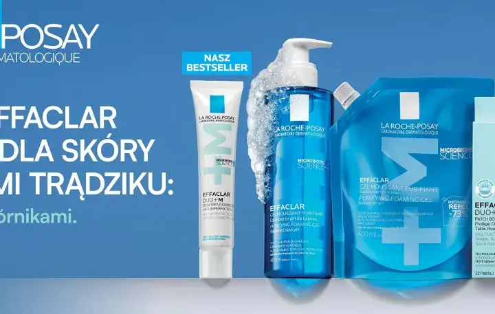 Linia Effaclar od La Roche-Posay: żel, krem i plastry na pryszcze i zaskórniki.