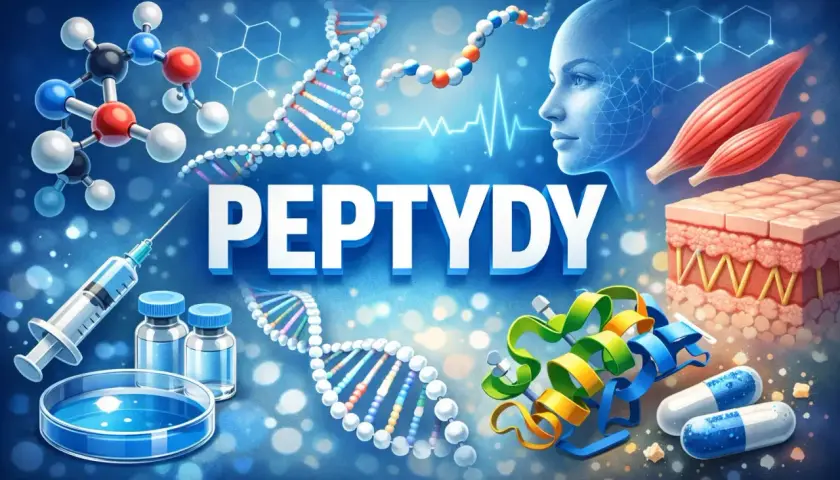 Peptydy na twarz: nauka o odmładzaniu skóry, budowie mięśni i regeneracji. Molekuły, DNA, zastrzyki i kapsułki.