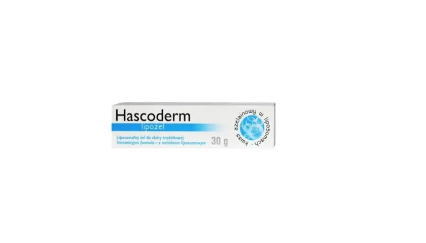 Hascoderm lipożel, żel do skóry trądzikowej z kwasem azelainowym w liposomach. Innowacyjna formuła 30g.