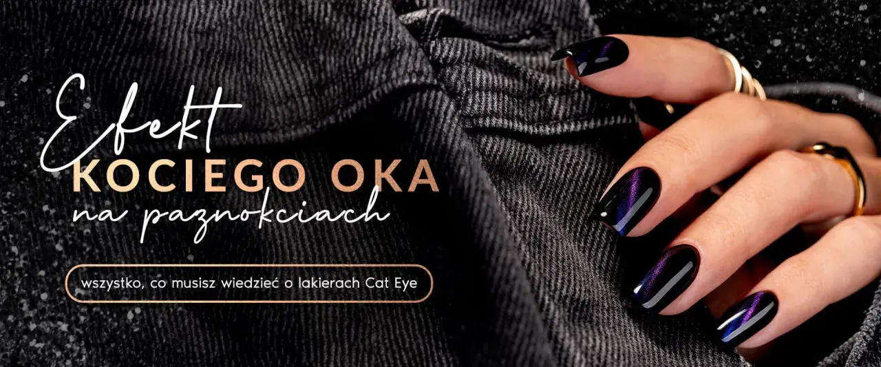 Efekt kociego oka na paznokciach – głęboki granat z fioletowym blaskiem, niczym spojrzenie drapieżnika.