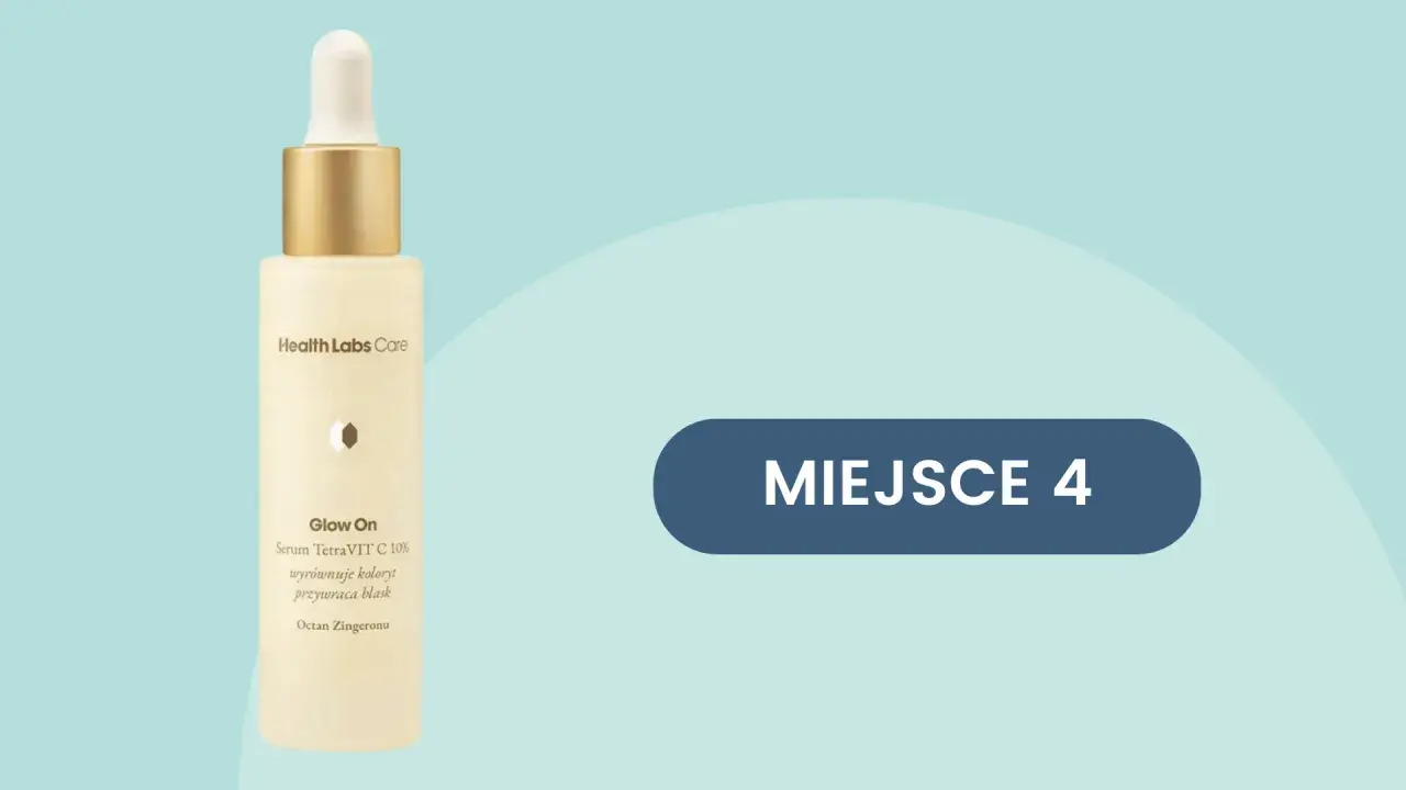 Serum Health Labs Care Glow On z witaminą C i octanem tocopherylu, które wyrównuje koloryt i przywraca blask. Miejsce 4.